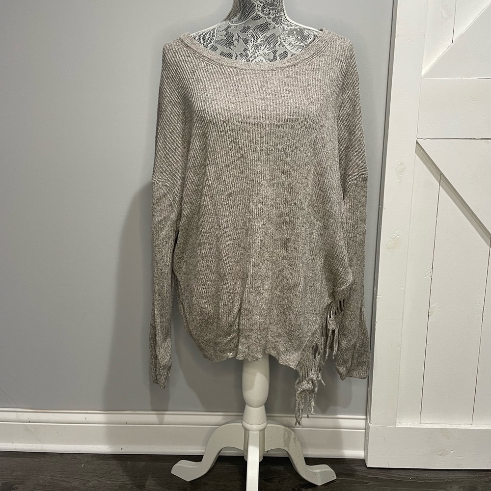NIC+ZOE Gray Crew Neck Sweater with Relaxed Fit
